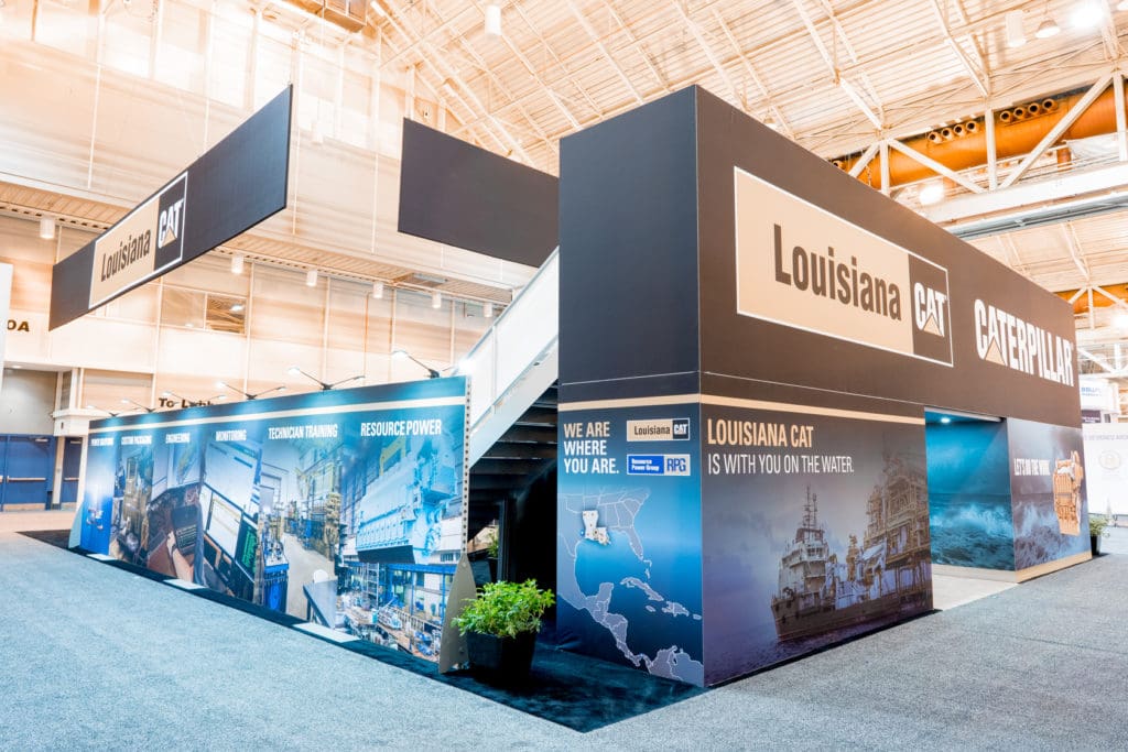 An example of an exhibit that Cardinal Expo designed and built for a company in Louisiana. Renting an exhibit from a U.S. company like ours can reduce the need for international trade show shipping.