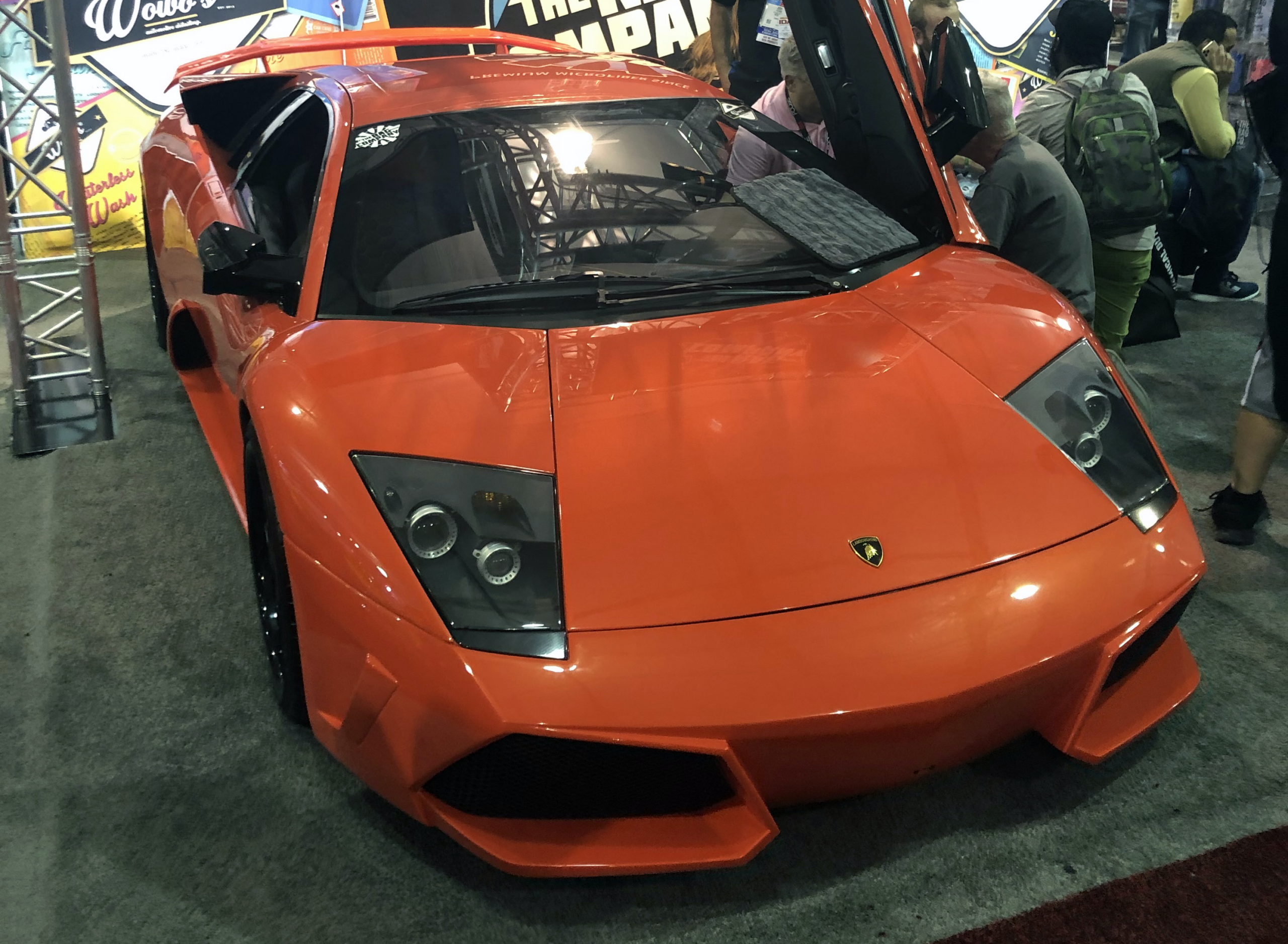 An example of how to incorporate a vehicle that visitors can interact with in your car show booth ideas