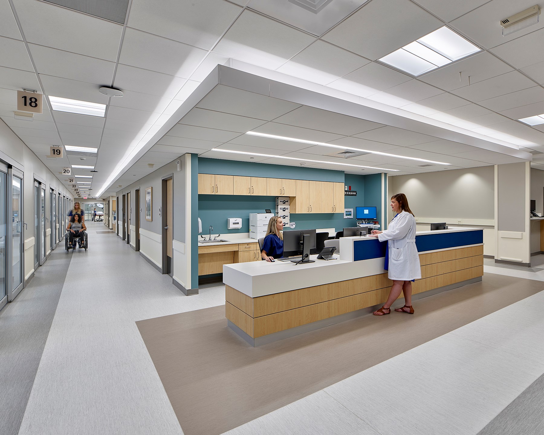 A hospital lobby featured on the Healthcare Facilities Symposium and Expo website.