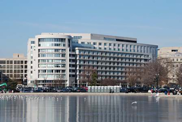 The Capitol View Conference Center, seen from across the water in Washington, DC.