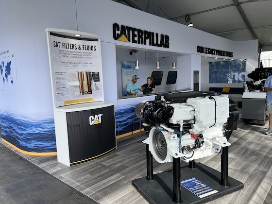 A customer booth for Caterpillar at WorkBoat Show New Orleans