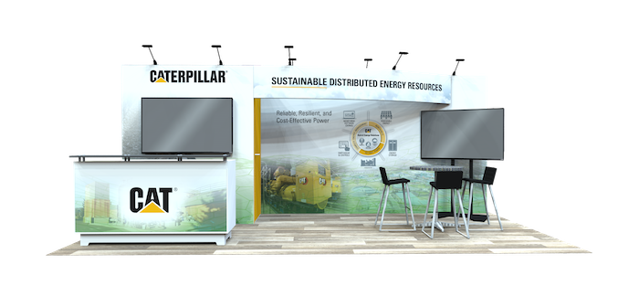 A render of one of our client booths at WEFTEC conference, showcasing the attractive design and interactive technology necessary for success