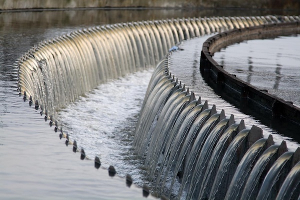 A wastewater waterfall, representing one of several industries present at WEFTEC Conference 2024